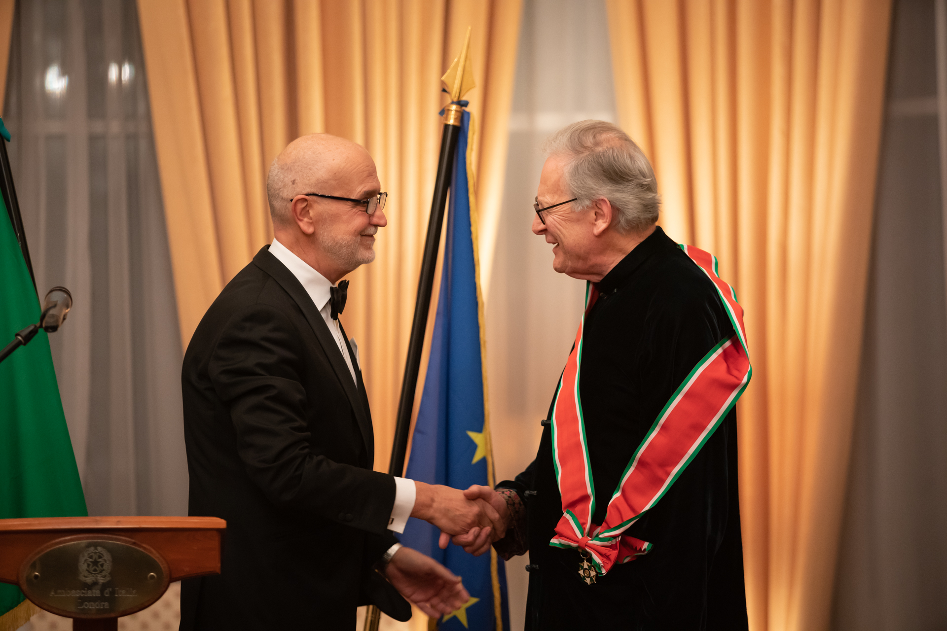 Sir John Eliot Gardiner and the Ambassador of Italy, Inigo Lambertini © Nick Rutter